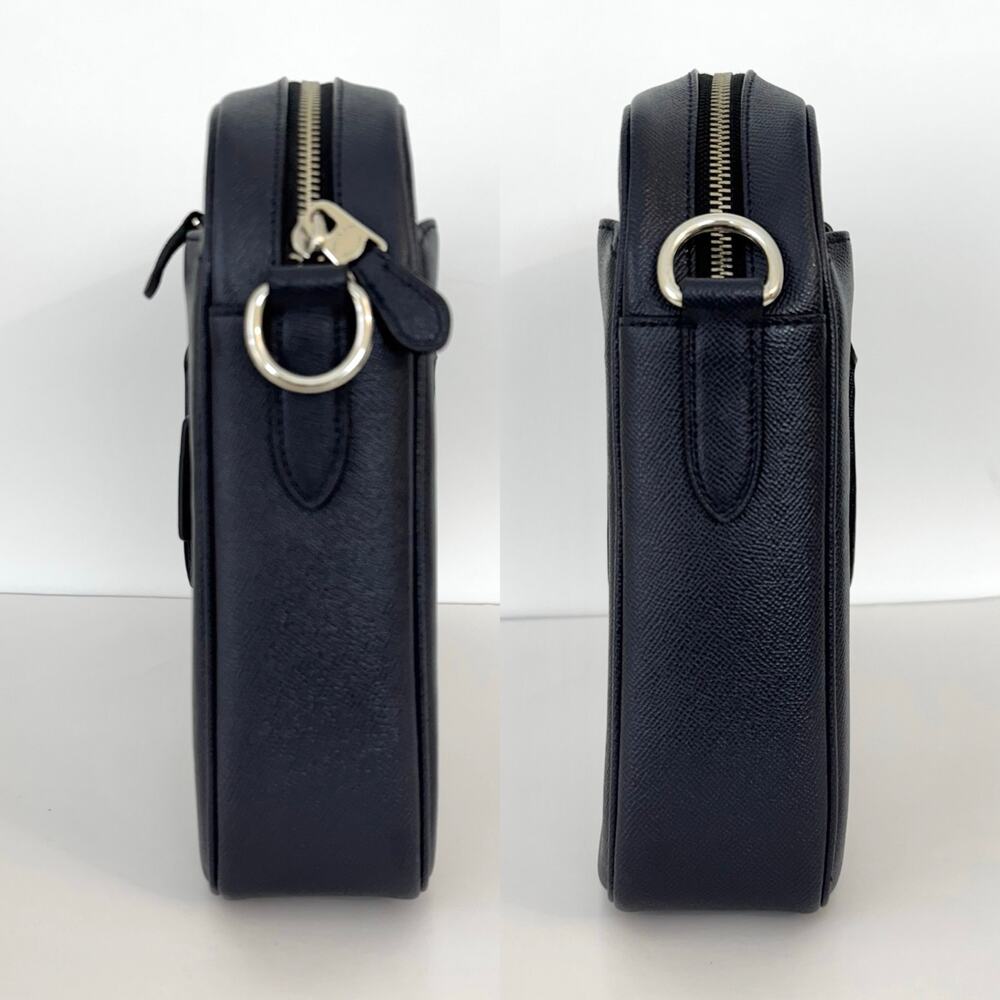 Coach Perry Slim Structured Briefcase Laptop Bag Blue Crossgrain Leather F59057 - Picture 10 of 16